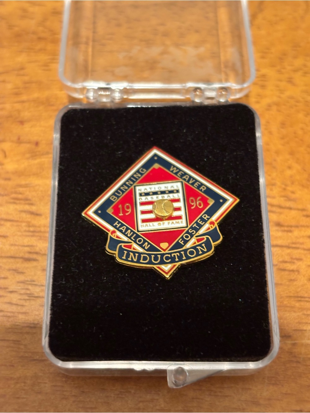 1996 MLB Baseball Hall Of Fame Induction Pin #1072 Hanlon Bunning Weaver Foster